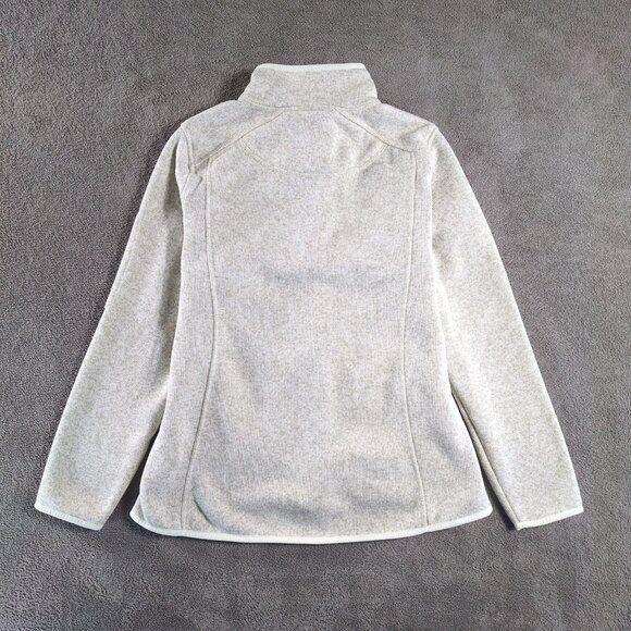 L.L. Bean Women’s M Petite Fleece Full Zip Jacket Cream Heather Zip Pockets - Picture 2 of 8